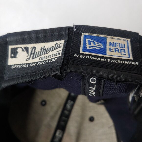 Cleveland Indians Guardians 56Fifty New Era Fitted Cap 7 1/8 Blue Canvas - Picture 10 of 11